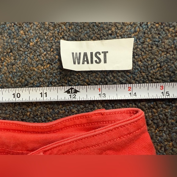 Vineyard Vines Women's Orange Straight Crop Wide Leg Raw Hem Jeans Size 28 FLAW - Picture 7 of 11